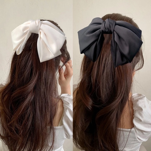 Satin Big Bow Two-layer Hair Clip - Picture 3 of 6